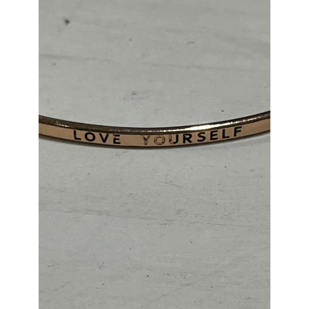 Love Yourself Bangle‎ Bracelet Rose Gold Tone Inspirational Jewelry